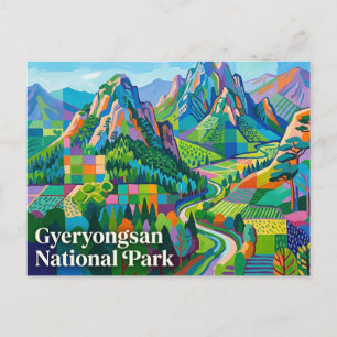 Nationaal park Gyeryongsan Zuid-Korea Briefkaart