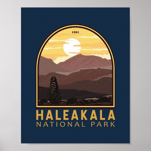 Nationaal Park Haleakala  Emblem Poster (Voorkant)
