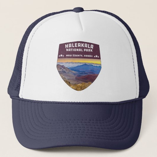 Nationaal Park Haleakala Hawaii Volcano Souvenir Trucker Pet (Voorkant)