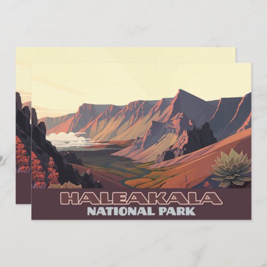 Nationaal park Haleakala Maui Volcano Kaart (Voorkant / Achterkant)