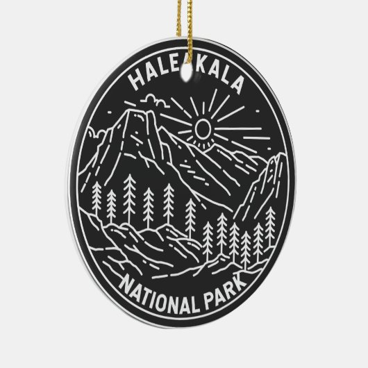 Nationaal park Haleakala  monoline Hawaii Keramisch Ornament (Rechts)