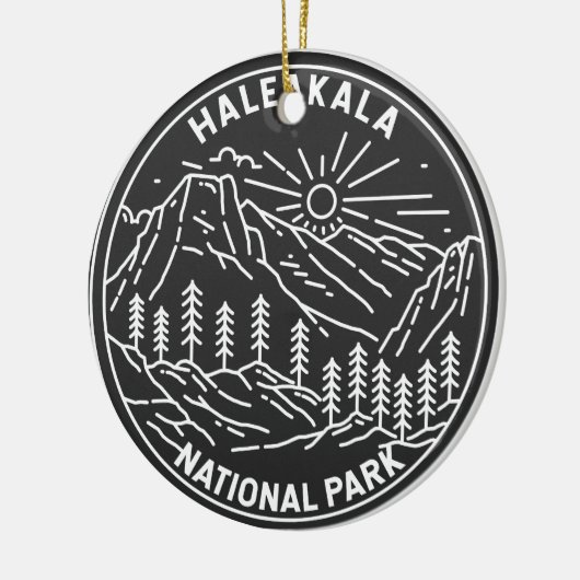 Nationaal park Haleakala  monoline Hawaii Keramisch Ornament (Links)