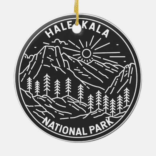 Nationaal park Haleakala monoline Hawaii Keramisch Ornament (Achterkant)