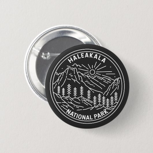 Nationaal park Haleakala  monoline Hawaii Ronde Button 5,7 Cm (Voorkant /achterkant)