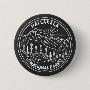 Nationaal park Haleakala  monoline Hawaii Ronde Button 5,7 Cm