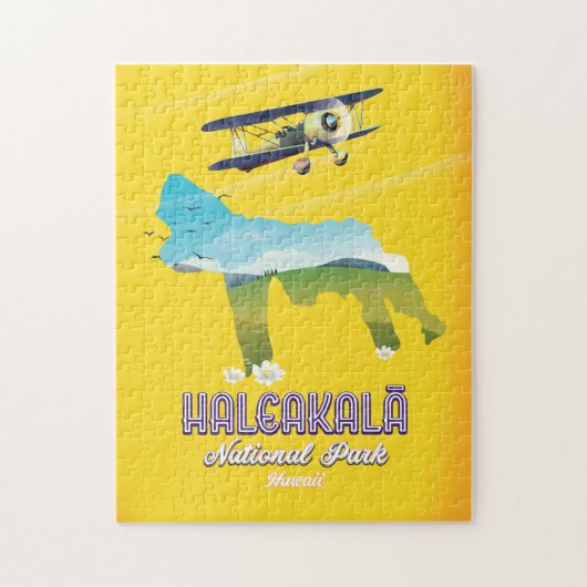 Nationaal park Haleakalā, reiskaart Hawaii Legpuzzel (Verticaal)