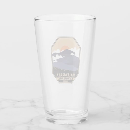 Nationaal park Haleakala Retro Emblem Glas (Achterkant)