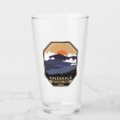 Nationaal park Haleakala Retro Emblem Glas (Voorkant)