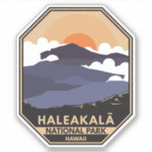 Nationaal park Haleakala Retro Emblem Sticker (Voorkant)