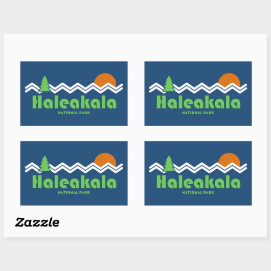 Nationaal park Haleakala Retro Rechthoekige Sticker (Vel)