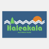 Nationaal park Haleakala Retro Rechthoekige Sticker (Voorkant)