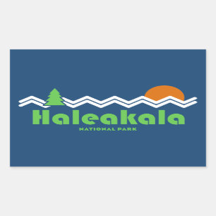 Nationaal park Haleakala Retro Rechthoekige Sticker