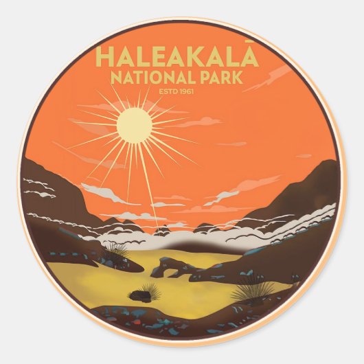 Nationaal park Haleakalā Ronde Sticker (Voorkant)