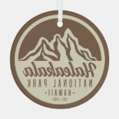 Nationaal Park Hawaii Glas Ornament (Achterkant)