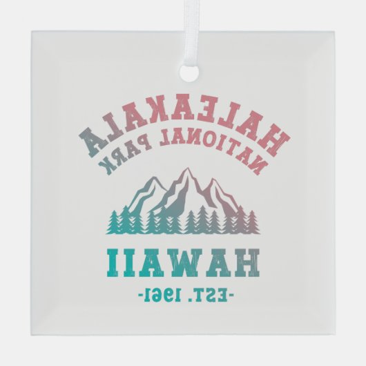 Nationaal park Hawaii gradiënt Haleakala Glas Ornament (Achterkant)