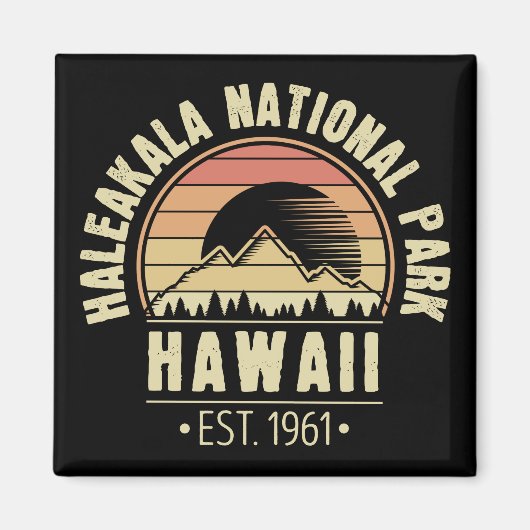 Nationaal park Hawaii Retro Haleakala Magneet (Voorkant)