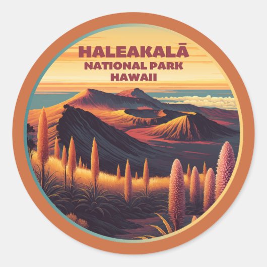 Nationaal Park Hawaii Ronde Sticker (Voorkant)