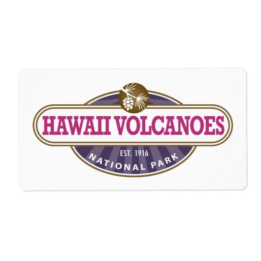 Nationaal park Hawaii Volcanoes Etiket (Voorkant)