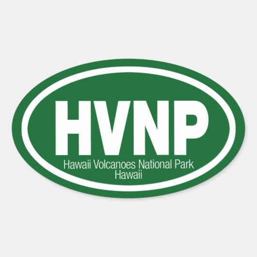 Nationaal park Hawaii Volcanoes Ovale Sticker (Voorkant)