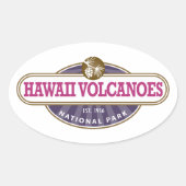 Nationaal park Hawaii Volcanoes Ovale Sticker (Voorkant)