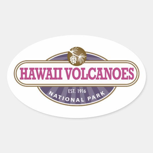 Nationaal park Hawaii Volcanoes Ovale Sticker (Voorkant)