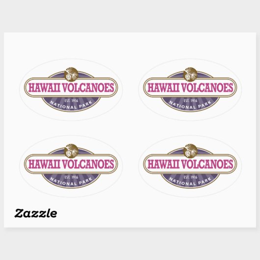 Nationaal park Hawaii Volcanoes Ovale Sticker (Vel)