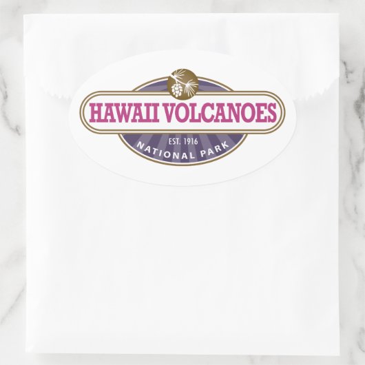 Nationaal park Hawaii Volcanoes Ovale Sticker (Tas)