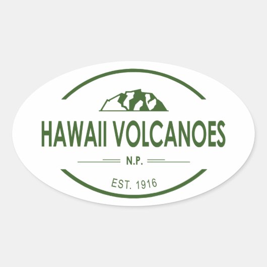 Nationaal park Hawaii Volcanoes Ovale Sticker (Voorkant)