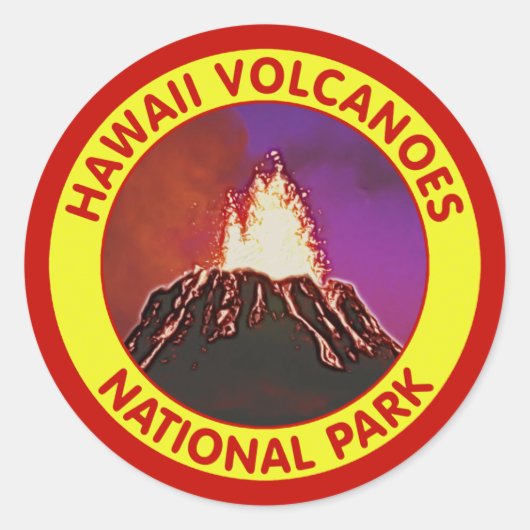 Nationaal park Hawaii Volcanoes Ronde Sticker (Voorkant)