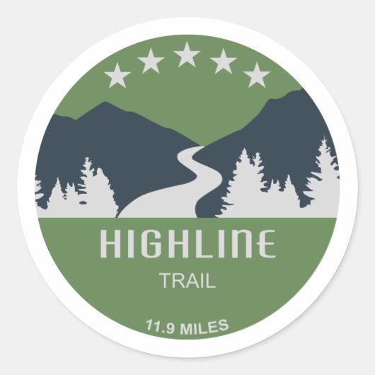 Nationaal park Highline Trail Glacier Ronde Sticker (Voorkant)