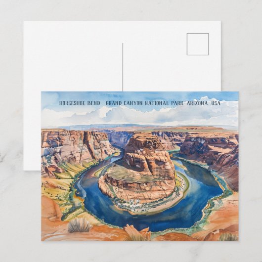 Nationaal park hoefijzer Bend Grand Canyon Briefkaart (Voorkant / Achterkant)