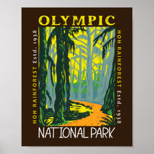 Nationaal park Hoh Rainforest Distress Poster
