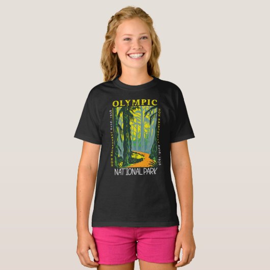 Nationaal park Hoh Rainforest Distress T-shirt (Voorkant volledig)