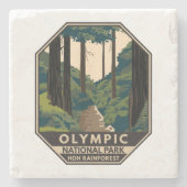 Nationaal park Hoh Rainforest  Stenen Onderzetter (Voorkant)