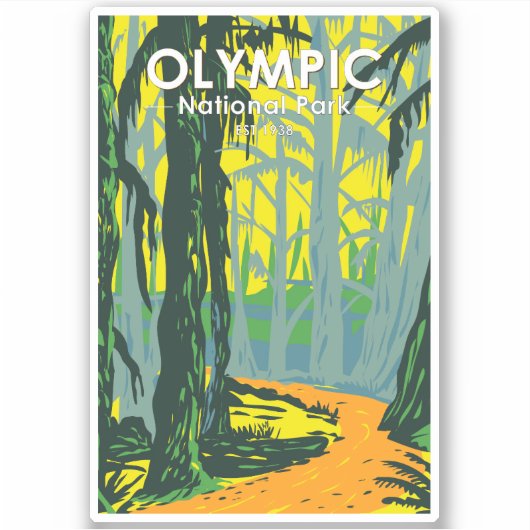 Nationaal park Hoh Rainforest  Sticker (Voorkant)