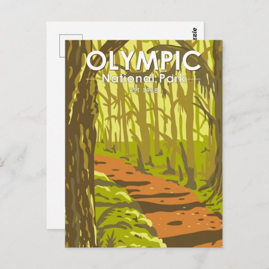 Nationaal park Hoh Rainforest Washington Briefkaart (Voorkant / Achterkant)