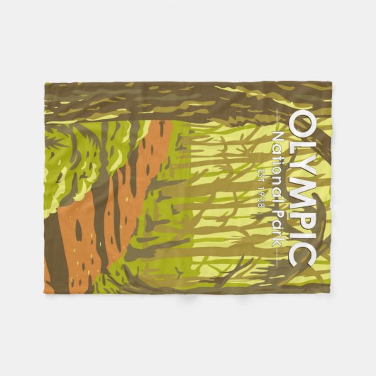 Nationaal park Hoh Rainforest Washington Fleece Deken (Voorkant (Horizontaal))