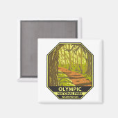 Nationaal park Hoh Rainforest Washington Magneet (Voorkant / Achterkant)