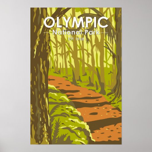 Nationaal park Hoh Rainforest Washington Poster (Voorkant)