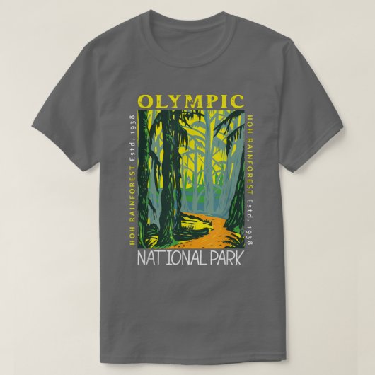 Nationaal Park Hoh Rainforest Washington  T-shirt (Design voorkant)