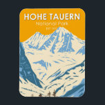 Nationaal park Hohe Tauern Alpine Oostenrijk Vinta Magneet<br><div class="desc">Het Vectorkunstontwerp van de Tauern. Er zijn veel planten en wilde diersoorten die afkomstig zijn uit de Centraal-Aziatische toendra,  het Noordpoolgebied en Zuid-Europa.</div>