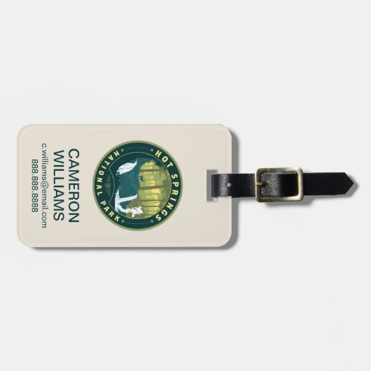 Nationaal park Hot Springs Bagagelabel (Voorkant horizontaal)