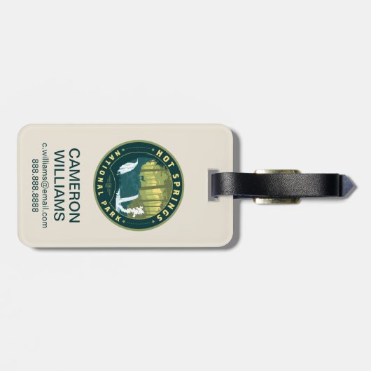 Nationaal park Hot Springs Bagagelabel (Achterkant horizontaal)