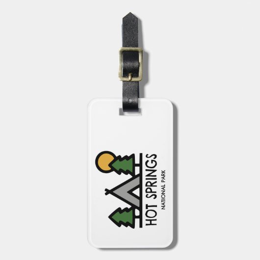 Nationaal park Hot Springs Bagagelabel (Voorkant verticaal)