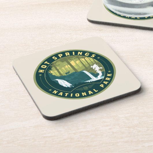 Nationaal park Hot Springs Bier Onderzetter (Linkerzijde)