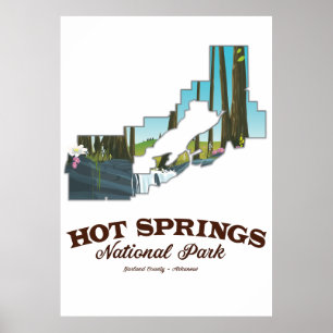 Nationaal park Hot springs,Garland County, Arkansa Poster