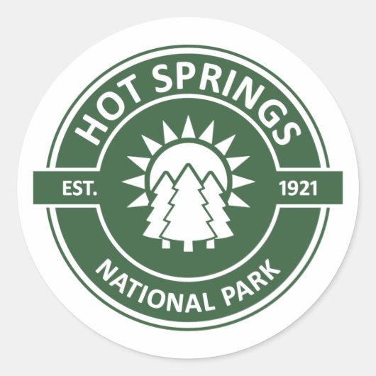 Nationaal park Hot Springs Ronde Sticker (Voorkant)