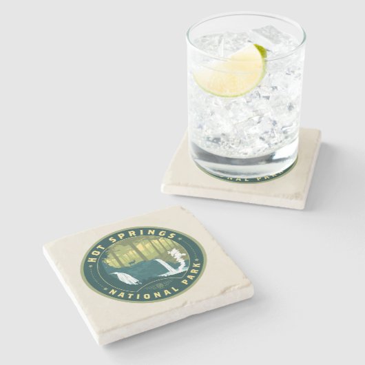 Nationaal park Hot Springs Stenen Onderzetter (Zijkant)