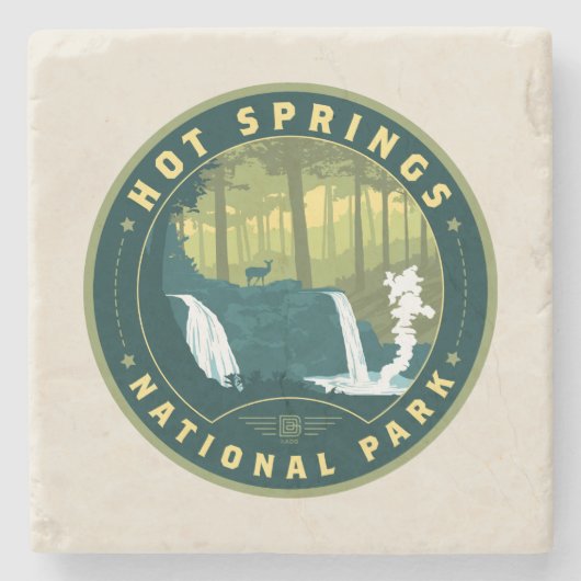 Nationaal park Hot Springs Stenen Onderzetter (Voorkant)
