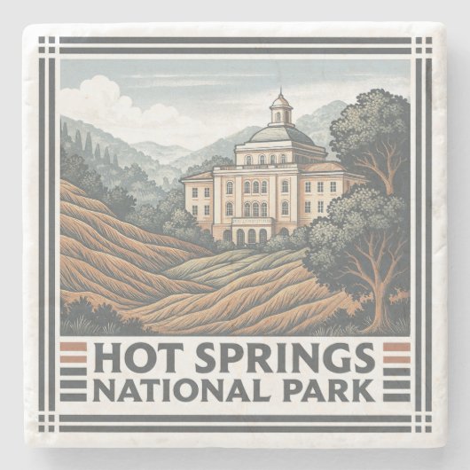 Nationaal park Hot Springs Stenen Onderzetter (Voorkant)